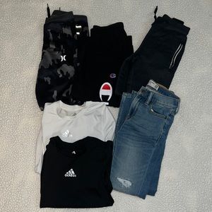 Little Boys size 7-9 Sweat Pants and a Pair of Stretch Jeans.